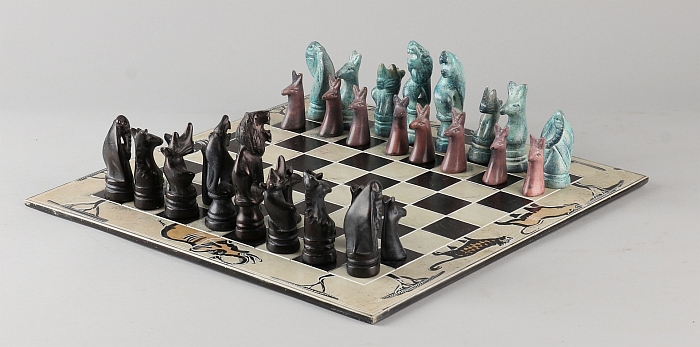 Natuurstenen schaakspel