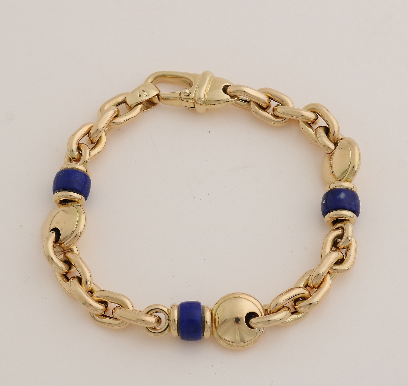 Gouden armband met lapis lazuli