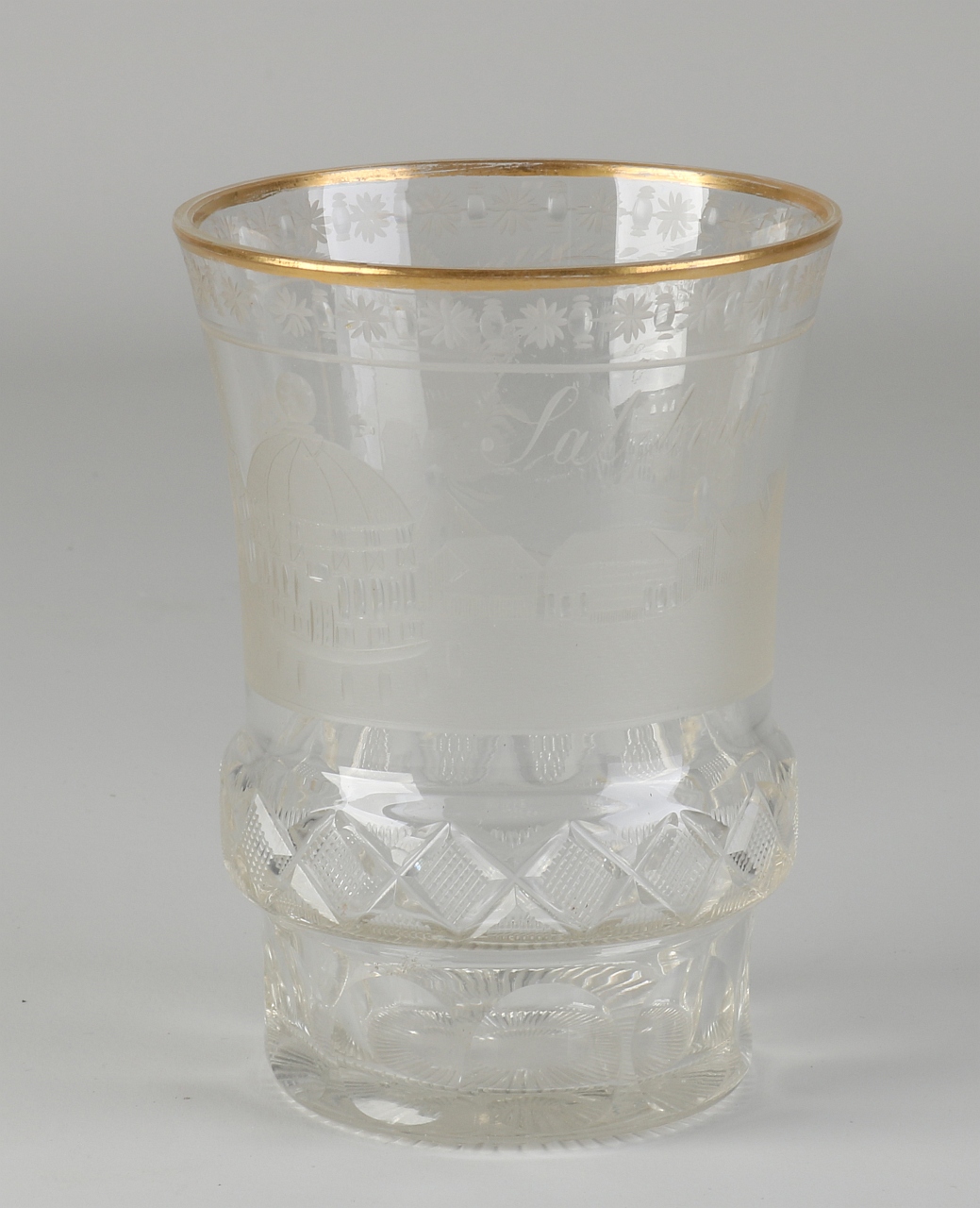 Antieke kristalglazen beker, 1900