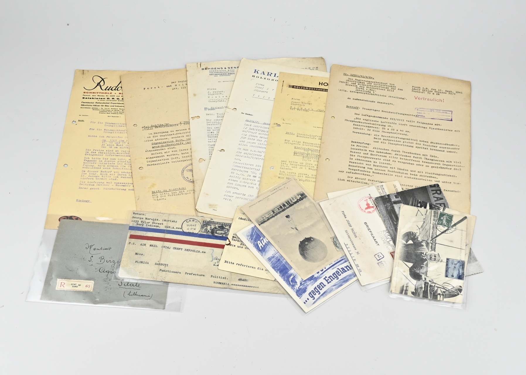 Lot Duitse documenten uit de WO I + WO II