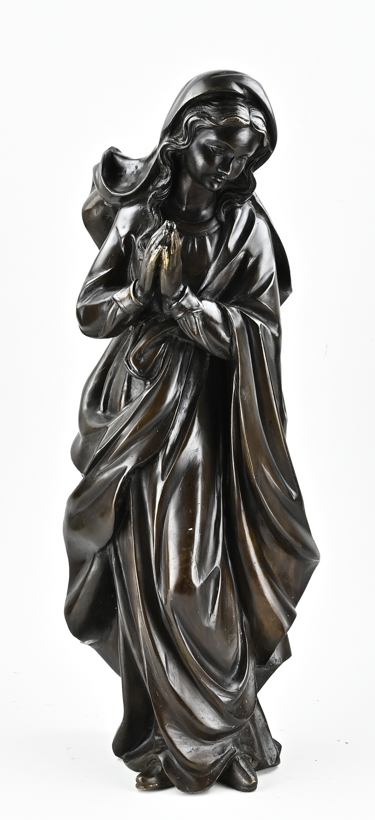 Bronzen figuur, H 70 cm.