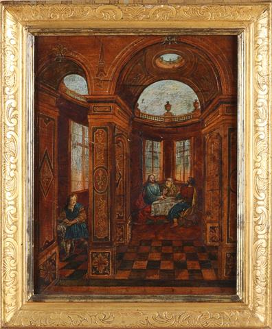 Zeldzaam 16e eeuws schilderij, Jezus deelt brood aan tafel