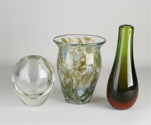 Drie glazen vazen